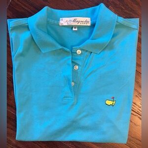 Magnolia Lane Masters polo Pima cotton  shirt teal size Small